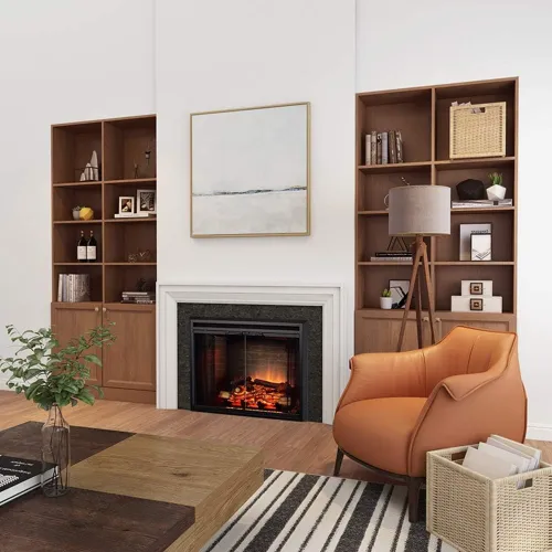 PuraFlame Klaus most realistic electric fireplace insert with crackling sound