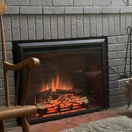 PuraFlame Western Electric Fireplace Insert with fire crackling sound 