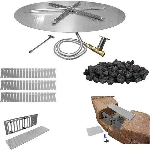 Firegear Round Stainless Steel Gas Fire Pit Burner Kit