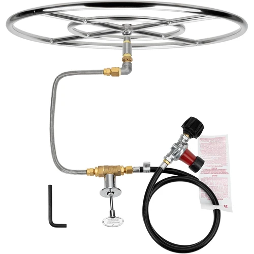 Stanbroil LP Propane Gas Fire Pit Stainless Steel Burner Ring Installation Kit 24 inch